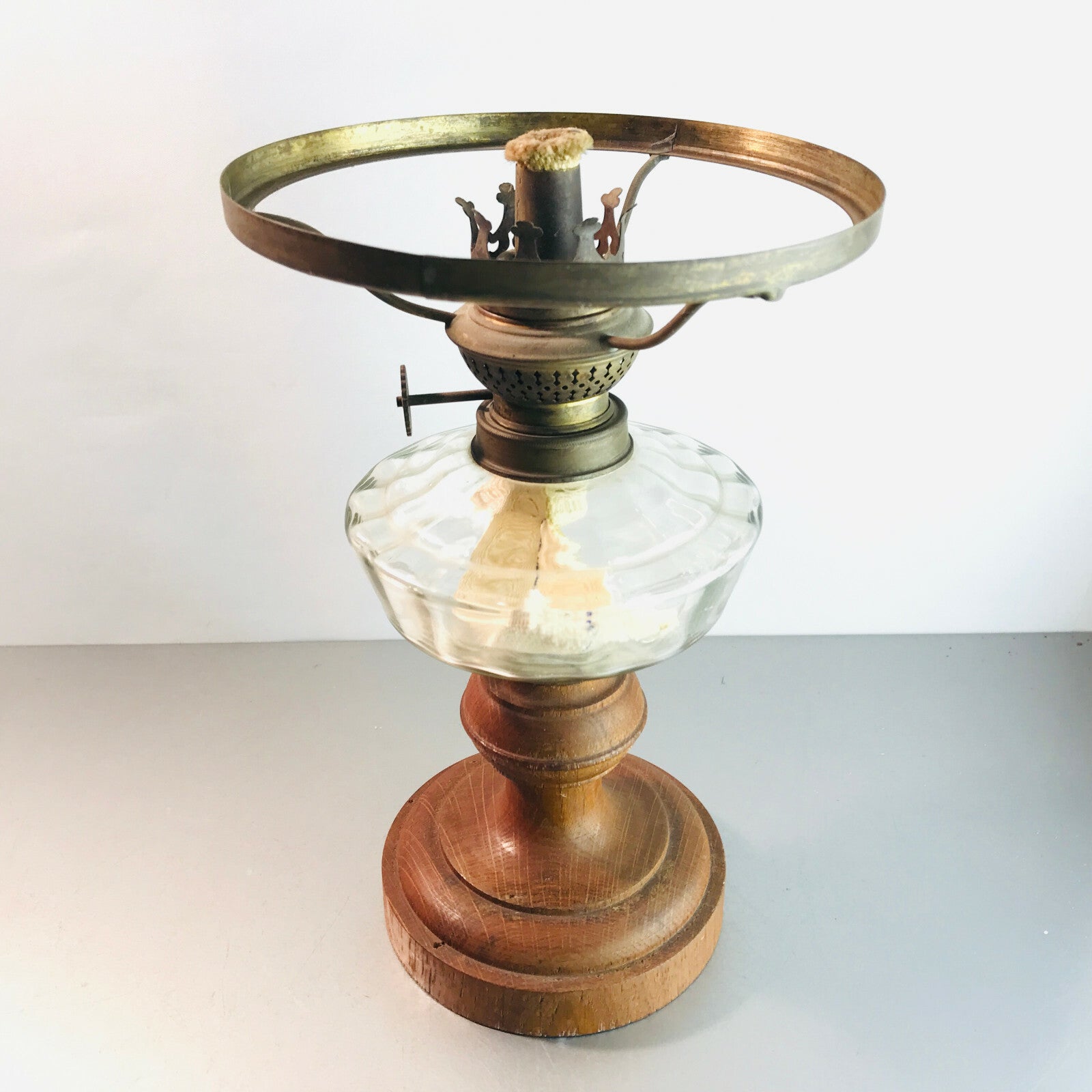 Petroleumlampe GLAS 24 cm Lamp Petroleumleuchte Lampe Fuss ohne Schirm