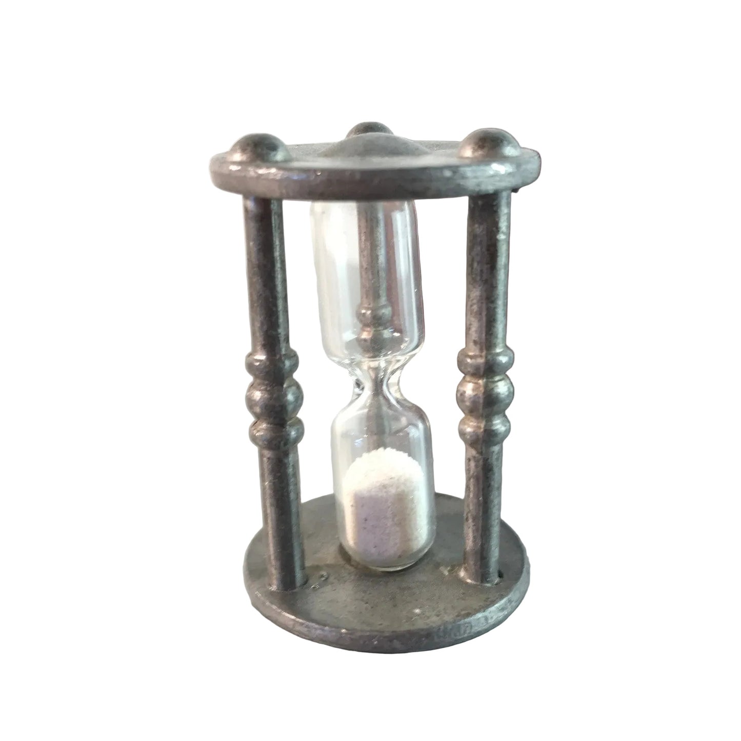 Sanduhr Eieruhr 70er 60er 5 cm ca 4 Sekunden mini Zinn