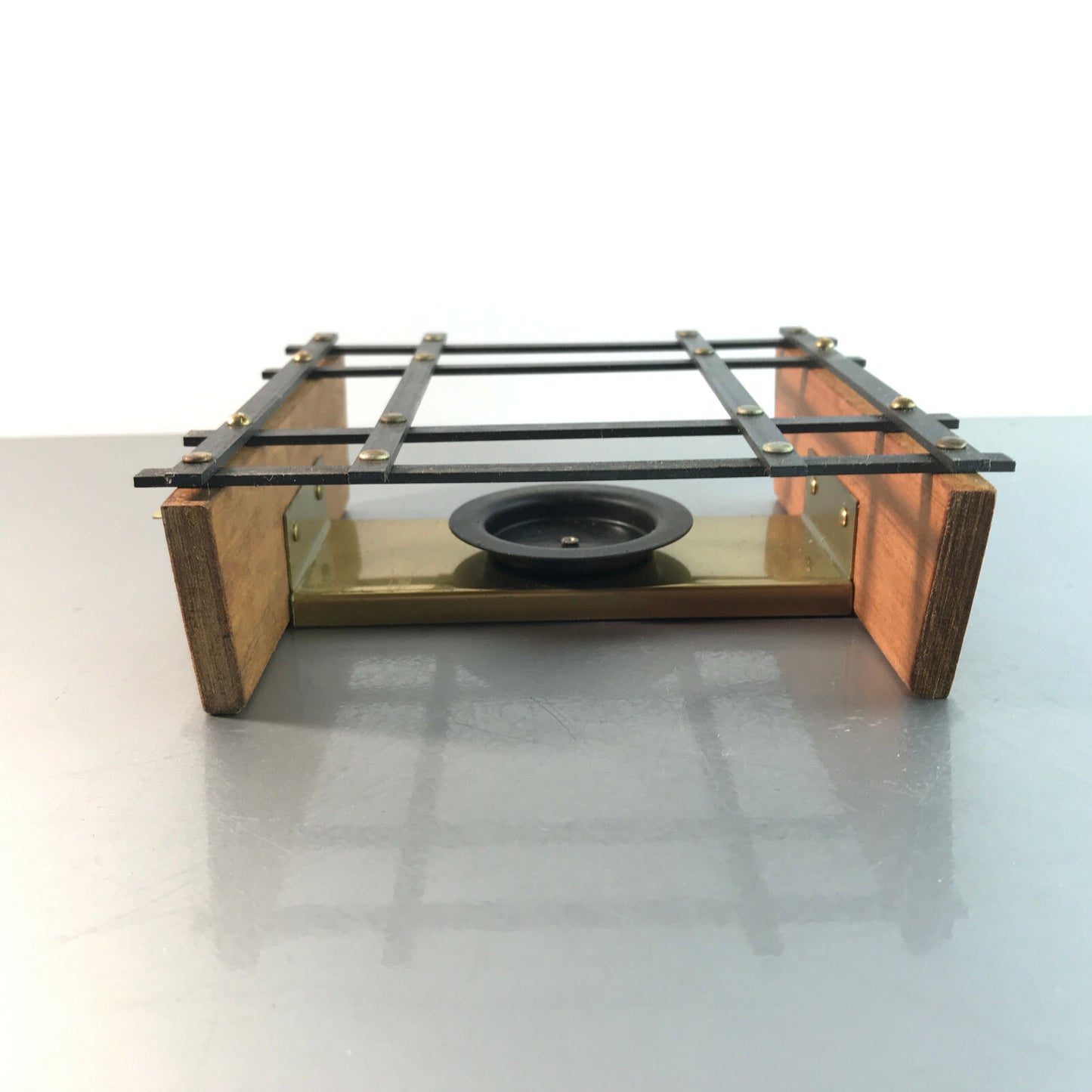 Stövchen Metall Messing Teak Holz 50er 60er MID CENTURY Rechaude