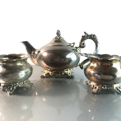 ARTI versilbertes Kaffeekern Set Teekanne Zuckerschale EPNS Vintage 