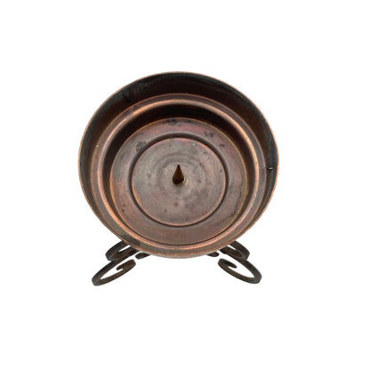 Kerzenhalter Windlicht Kupfer H 22cm Kerzenständer f. Stumpenkerzen 70er D 10 cm