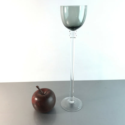 GLAS SCHALE Fußschale Pokal RAUCHGLAS 50er 60er MID CENTURY 29,8 cm