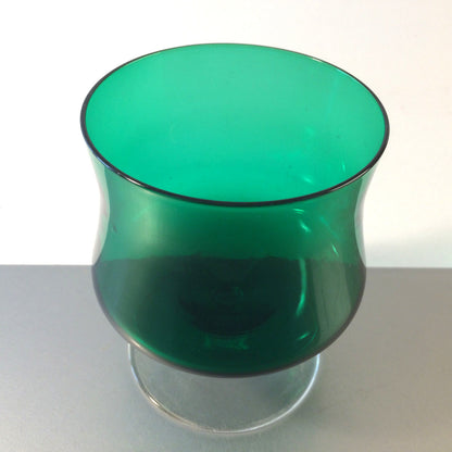Vintage Glas grün Glasschale Dessertglas 50er 60er  11,8 cm 