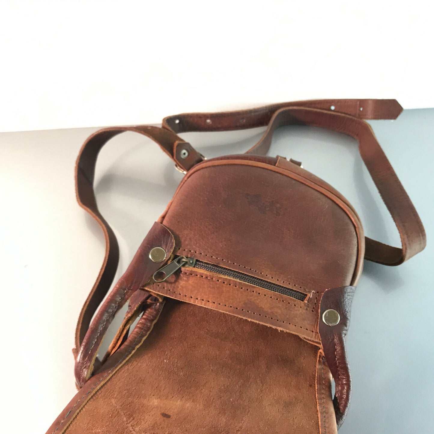 Vintage Handtasche ECHTLEDER braun Leder Tasche Schultertasche
