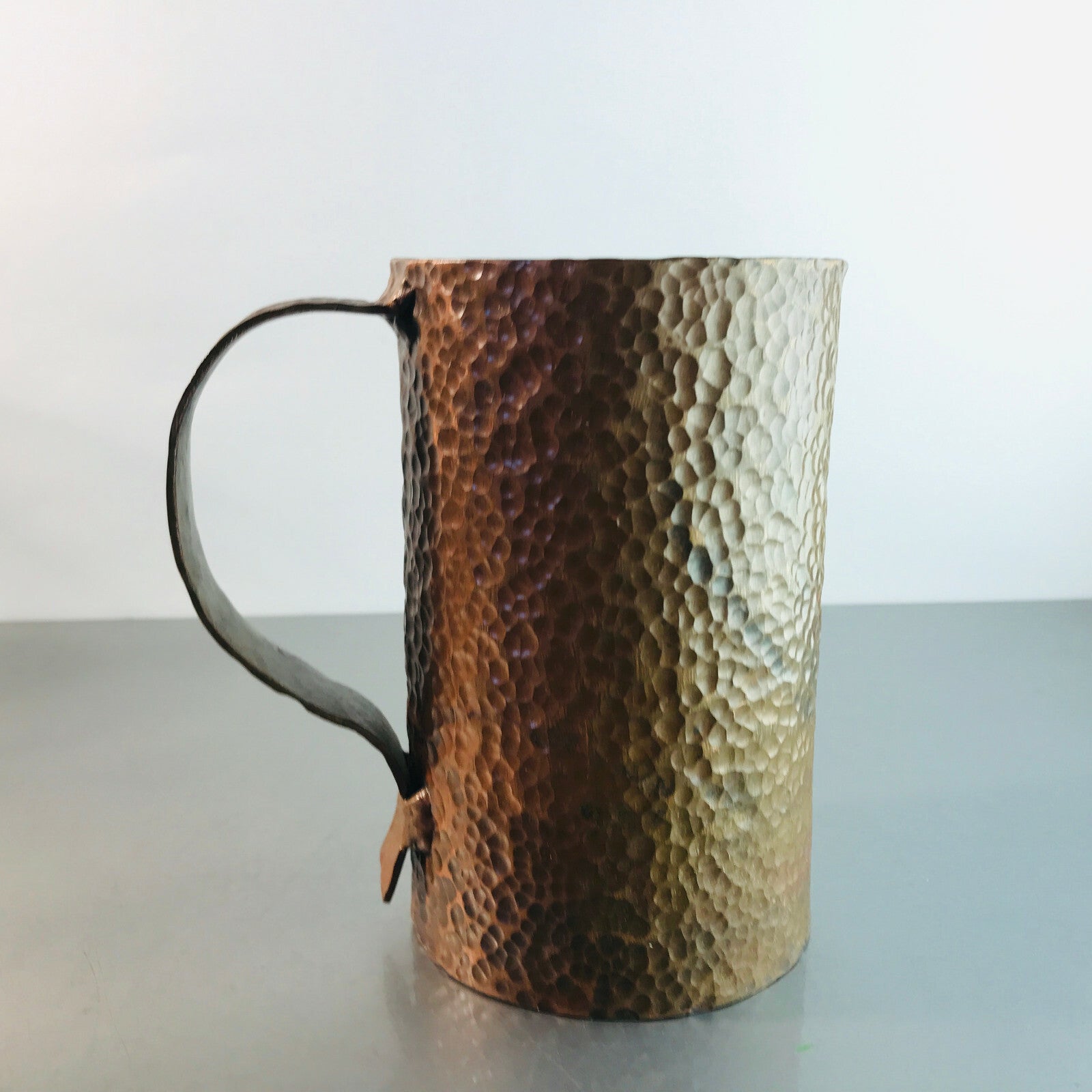 HAMMERSCHLAG Kupfer Vintage 50er 60er MID CENTURY 13,5 cm Vase Kanne