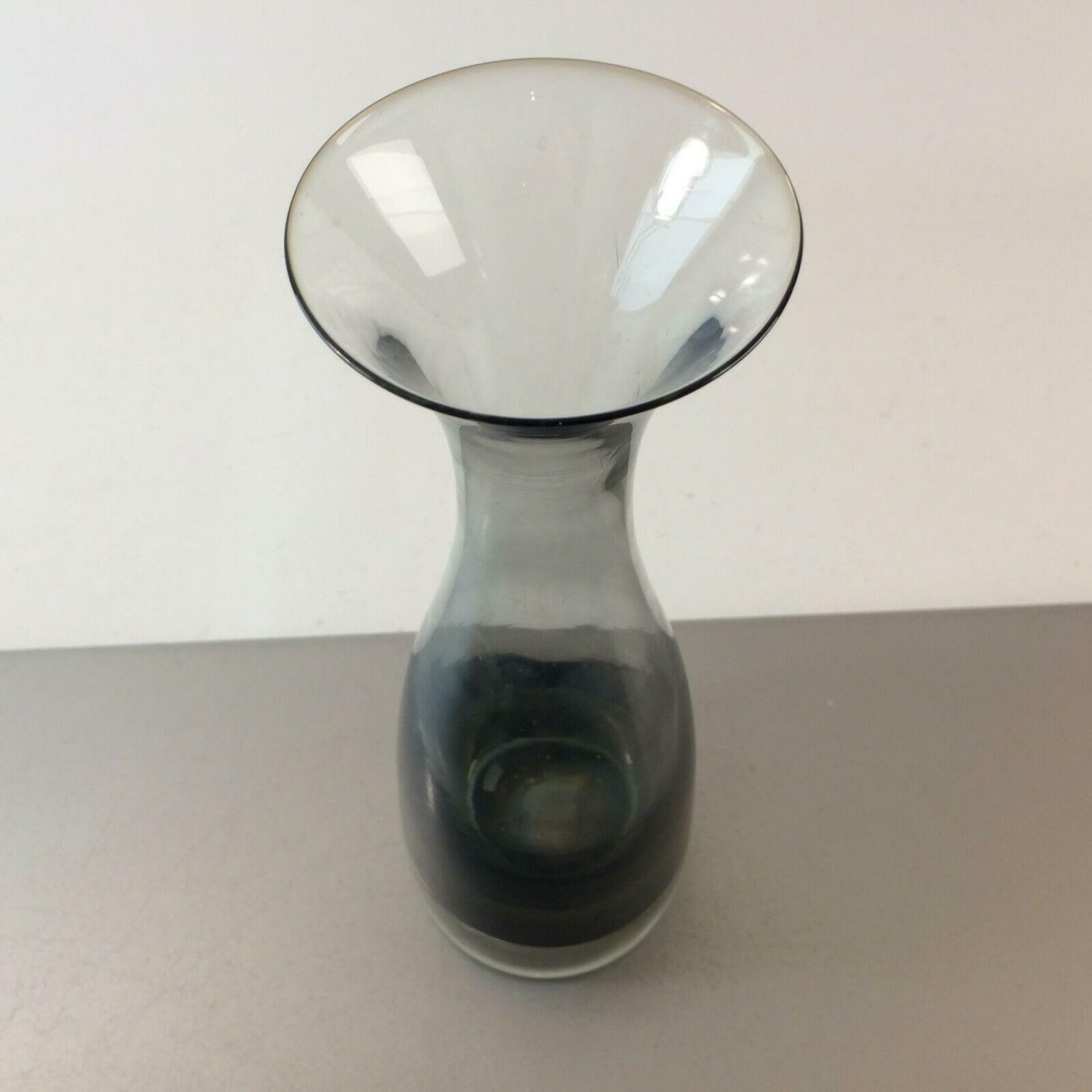 Rauchglas Vase 24,8 cm 50er 60er MID CENTURY Glas