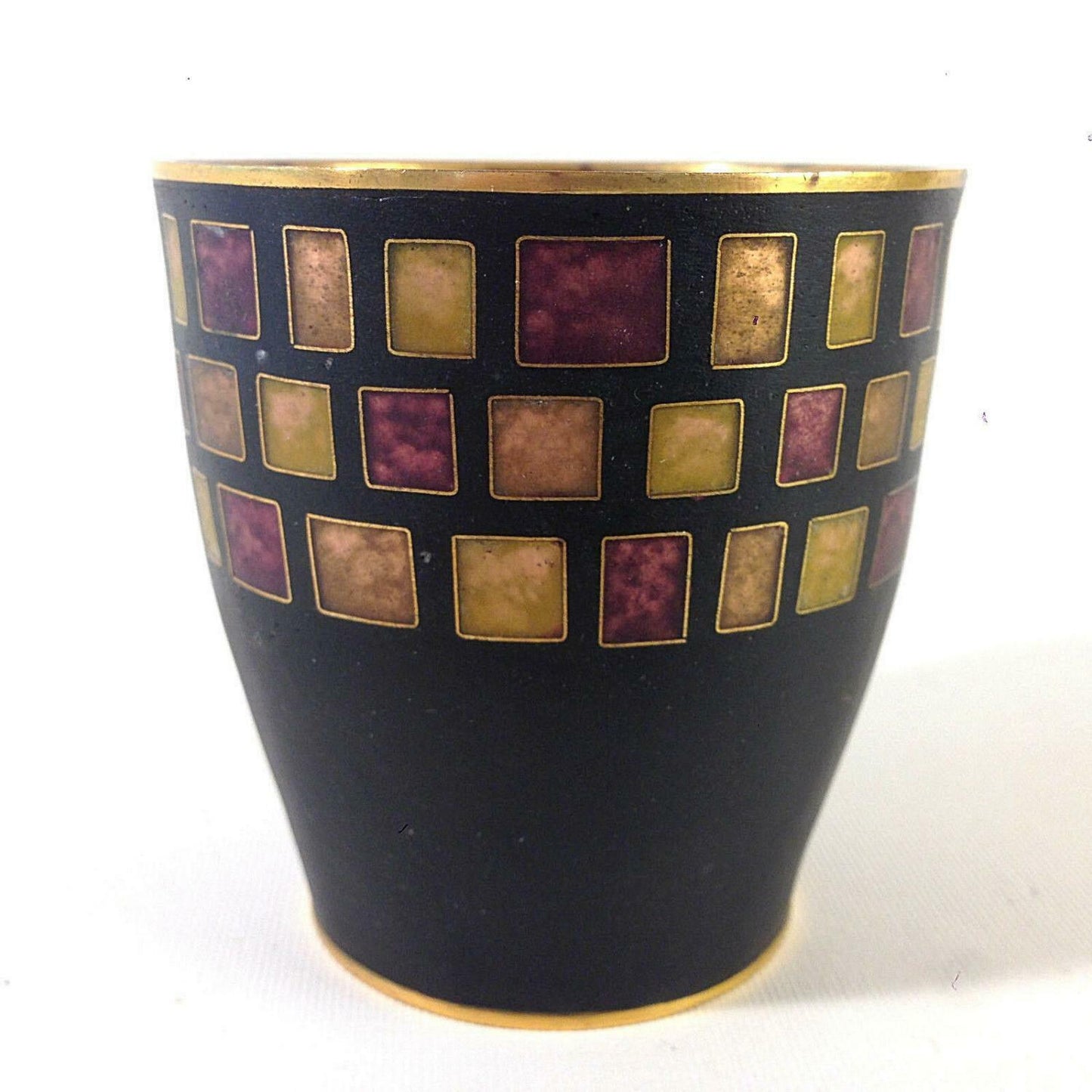 Käthe RUCKENBROD Becher Gefäß Cloisonne Email  Dose Emaille 50er 60er 