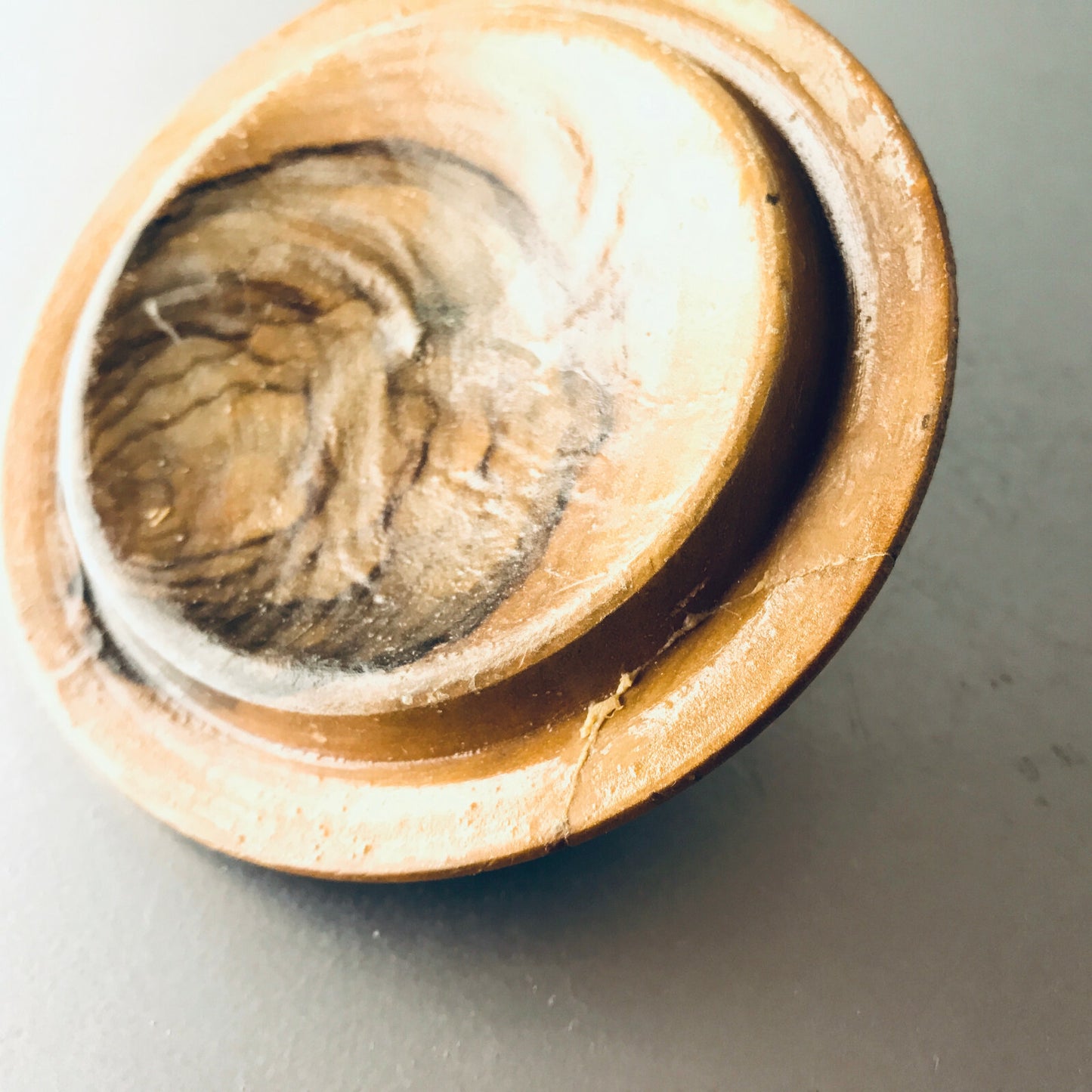 Schatulle Holz 60er 50er Teak MID CENTURY Dose D 11 cm Deckeldose