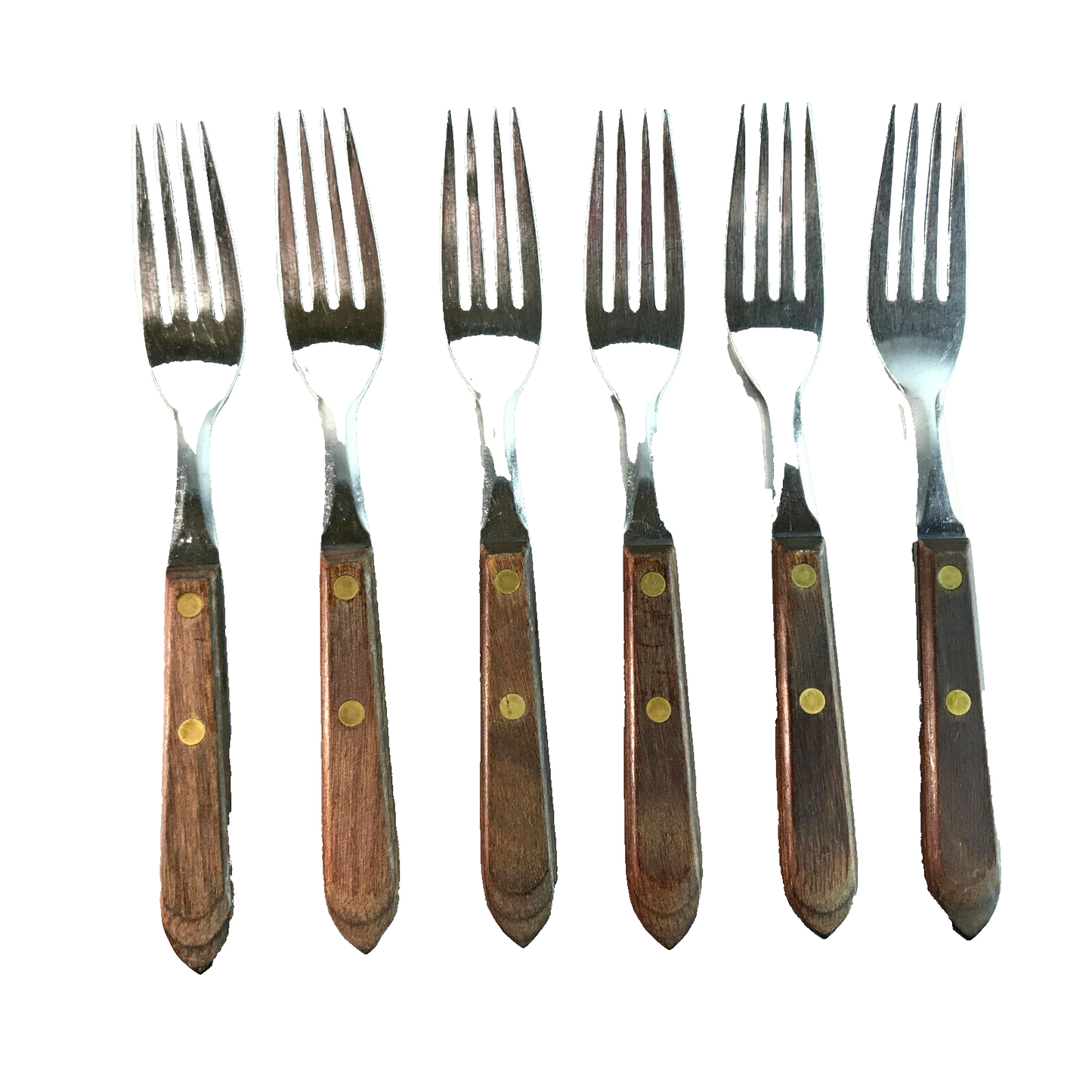 Town & Country Gabeln Set Holz Teak Griff Vintage MID CENTURY 60er L 18,5