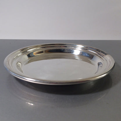 5 x EDZARD Gläserteller versilbert 11,3 cm Vintage Teller 60er MID CENTURY