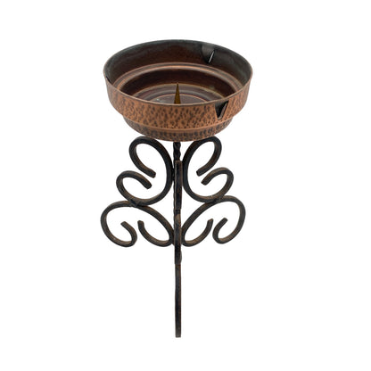 Kerzenhalter Windlicht Kupfer H 22cm Kerzenständer f. Stumpenkerzen 70er D 10 cm
