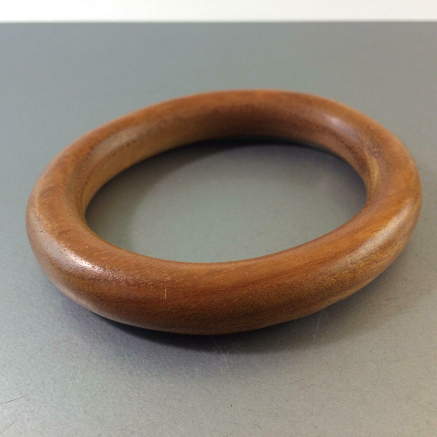 Vintage Armreif Armkette 50er 60er Holz innen D 7 / 5,7 cm  oval
