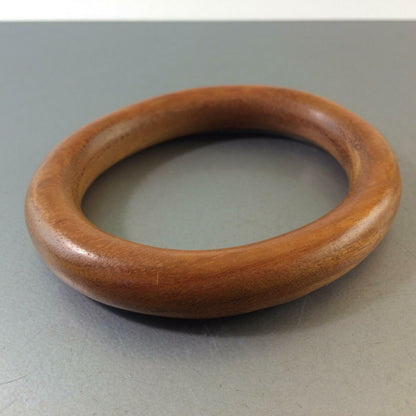 Vintage Armreif Armkette 50er 60er Holz innen D 7 / 5,7 cm  oval