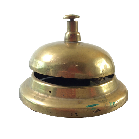 Klingel Metall 60er 70er  D 8 cm Messing Hotelklingel Rezeption 