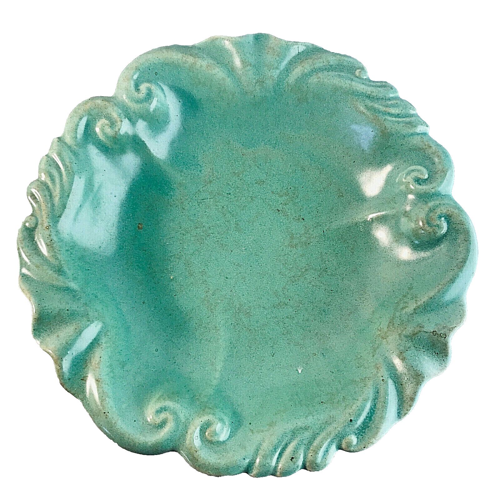 VINTAGE 50er 60er Keramik MID CENTURY pastell grün Schale Schüssel D 27 cm
