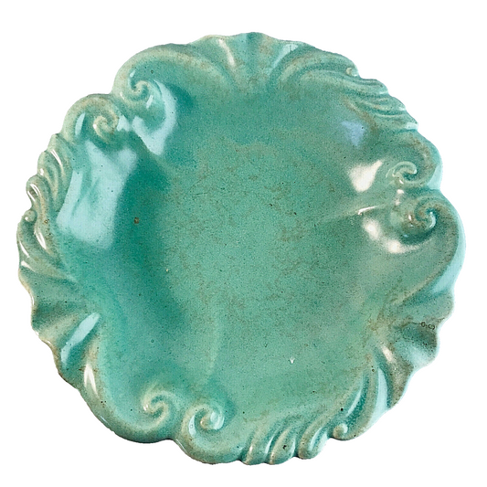 VINTAGE 50er 60er Keramik MID CENTURY pastell grün Schale Schüssel D 27 cm