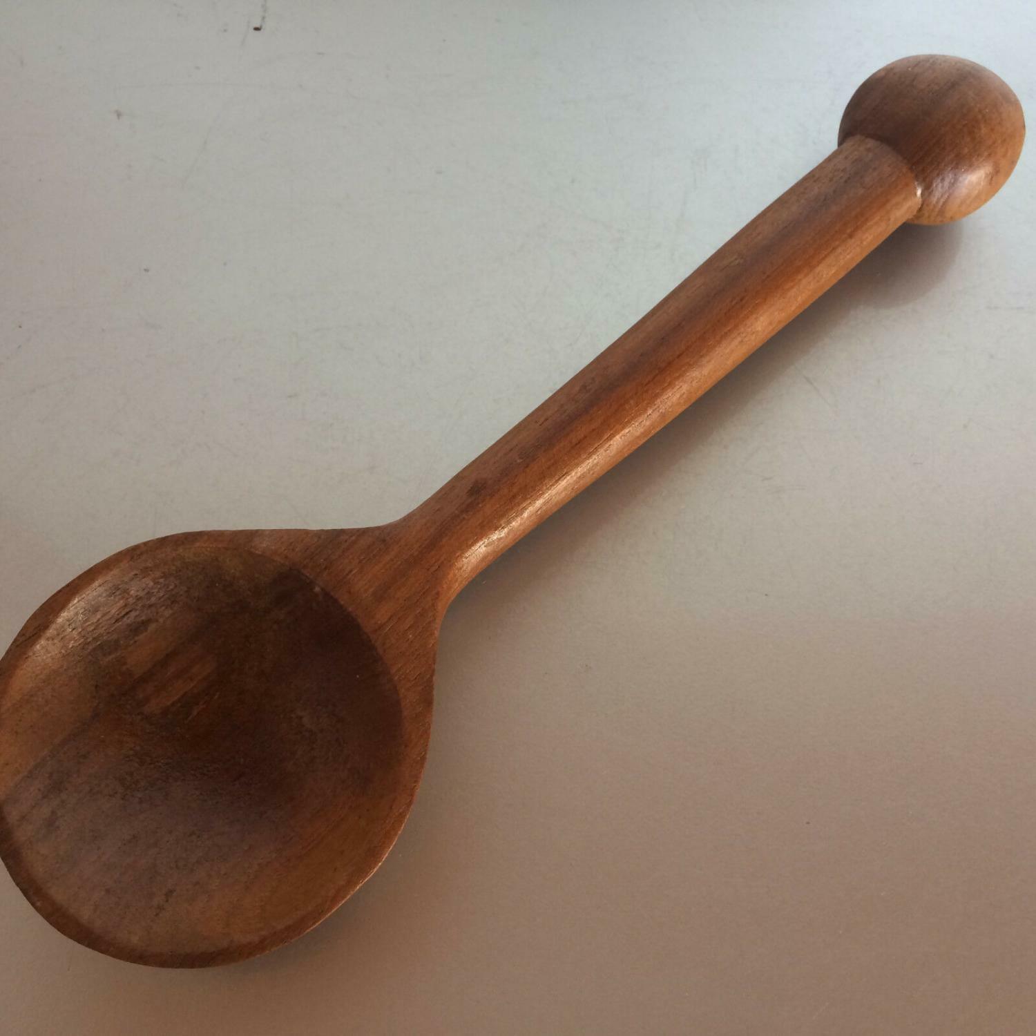 Holzlöffel Kelle Holzkelle Suppenkelle Sauna 60er 70er L 31,5 cm Holz
