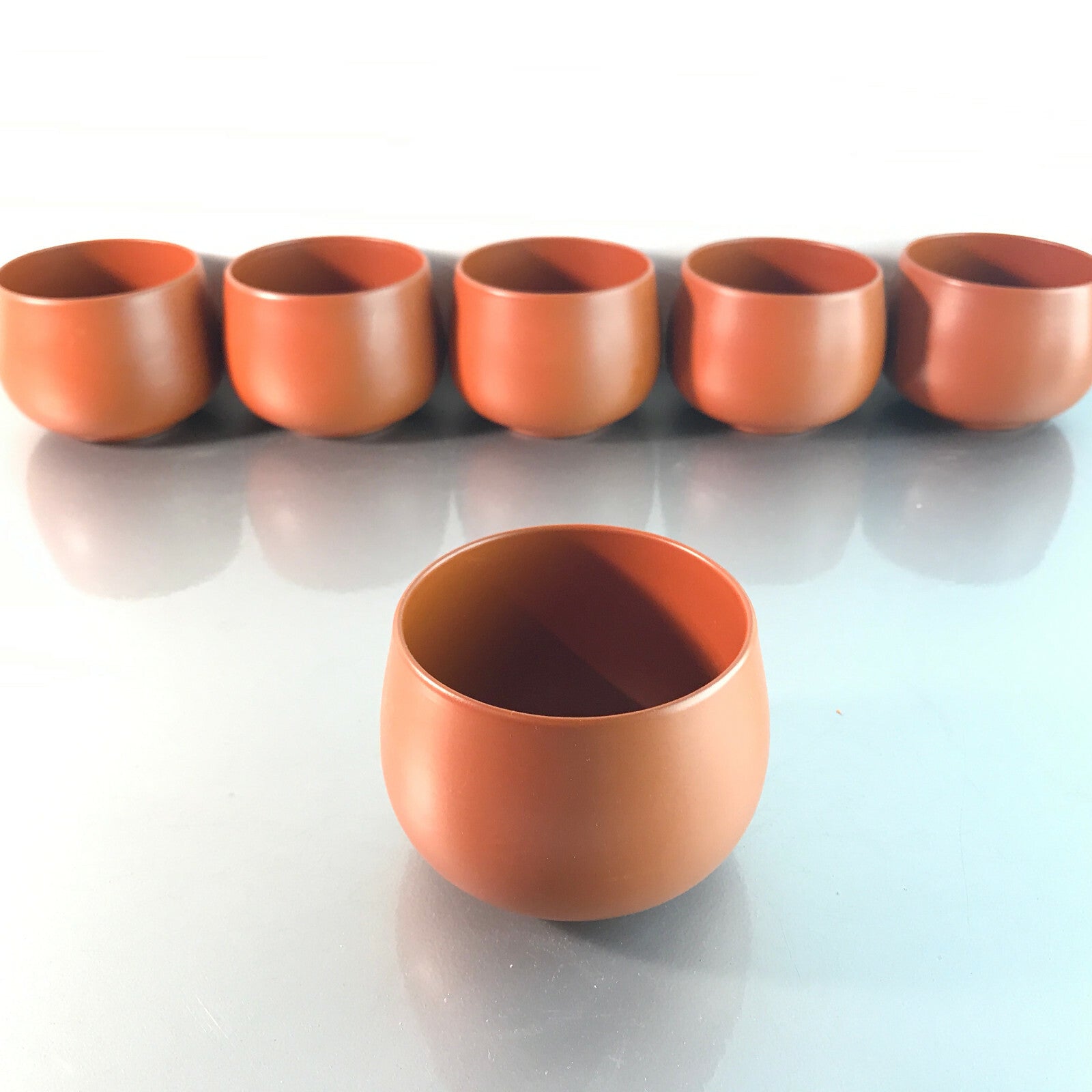 Chinesische Teeschalen 6 cm Teeservice TONKERAMIK Zeremonie 6er Set