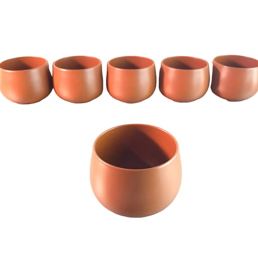 Chinesische Teeschalen 6 cm Teeservice TONKERAMIK Zeremonie 6er Set