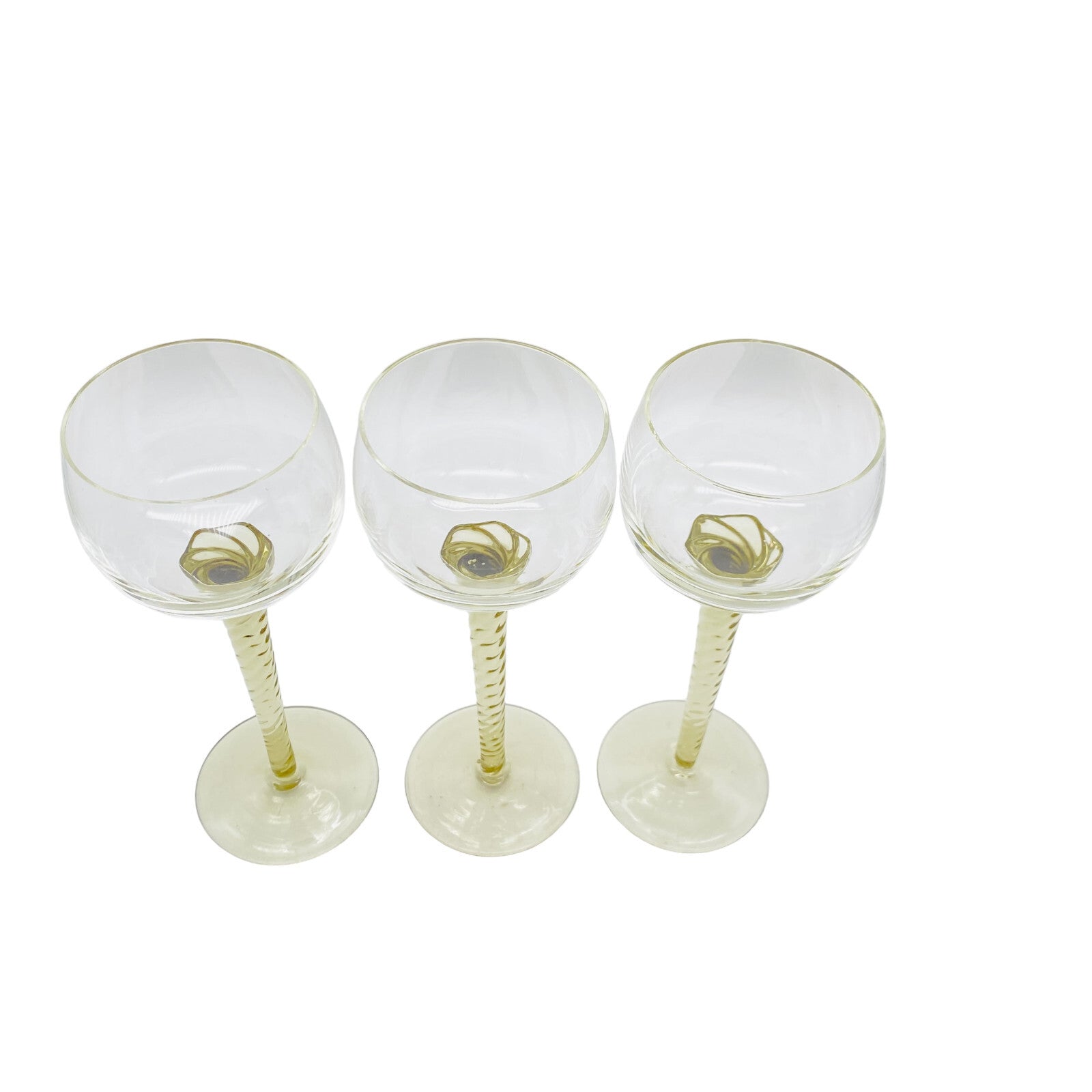 Vintage 3er Set Weingläser Weinglas Glas 18,6 cm 60er 70er Rauchglas Dekoration
