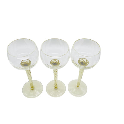 Vintage 3er Set Weingläser Weinglas Glas 18,6 cm 60er 70er Rauchglas Dekoration