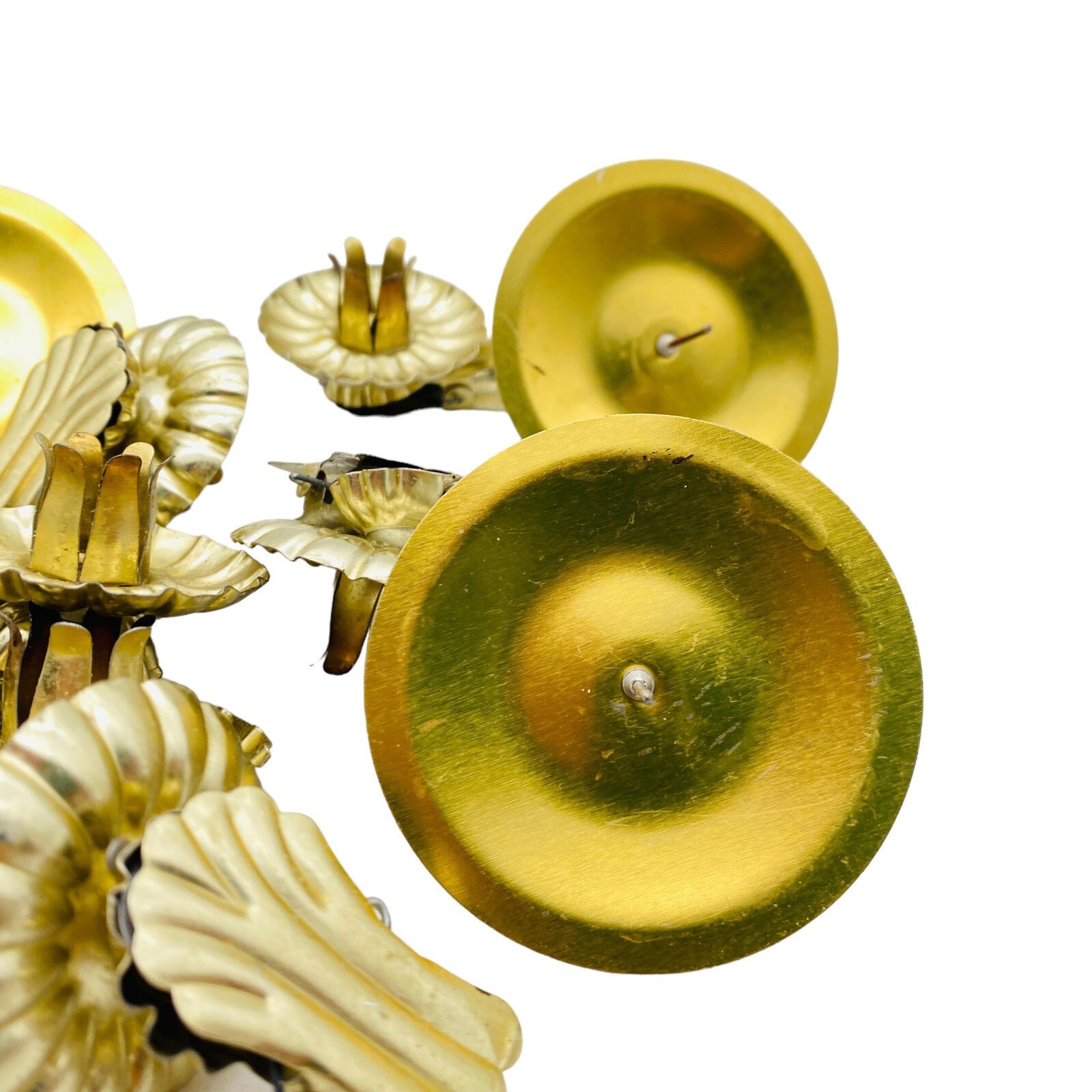 Weihnachten Deko 10 Halter für Baumkerzen + 4 Adventskranz golden D 6 cm