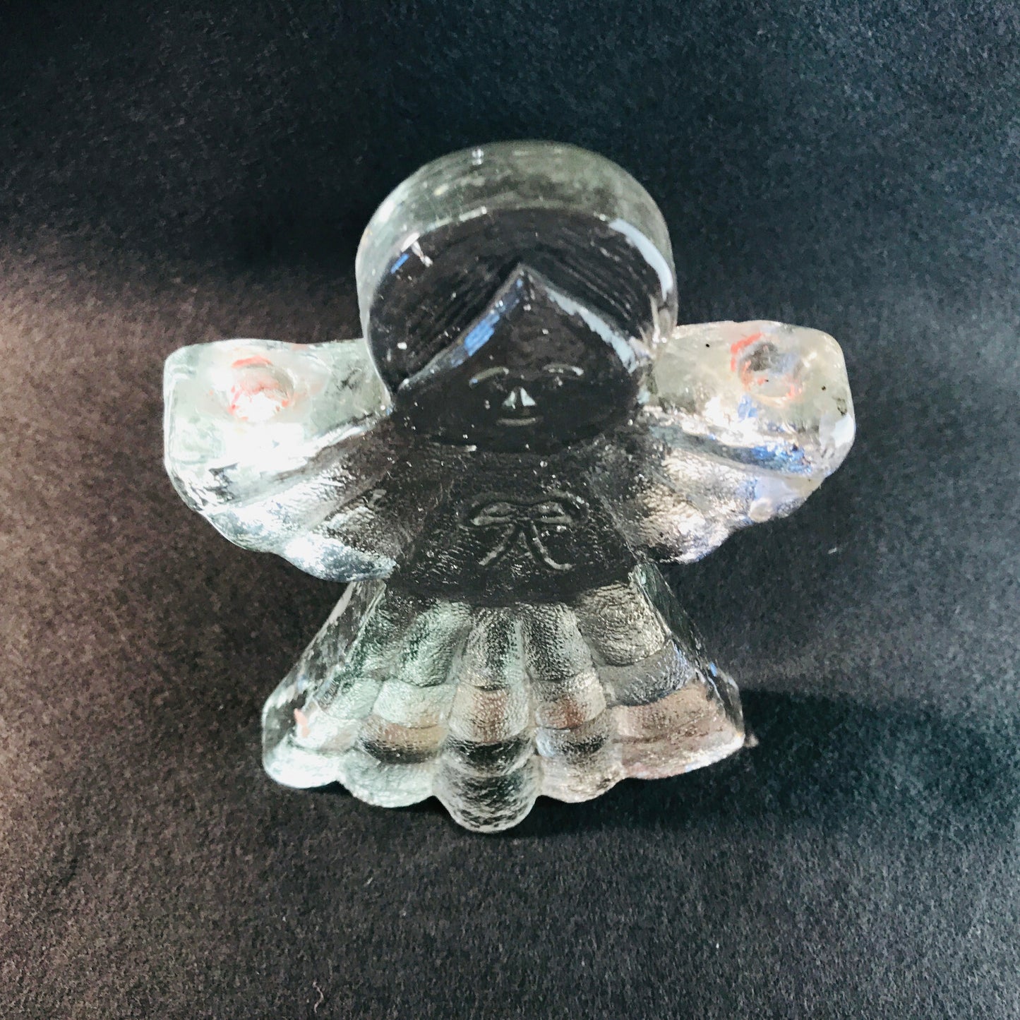 GLAS KERZENHALTER 60er 70er ENGEL Bozen Blockglas Kerzenständer