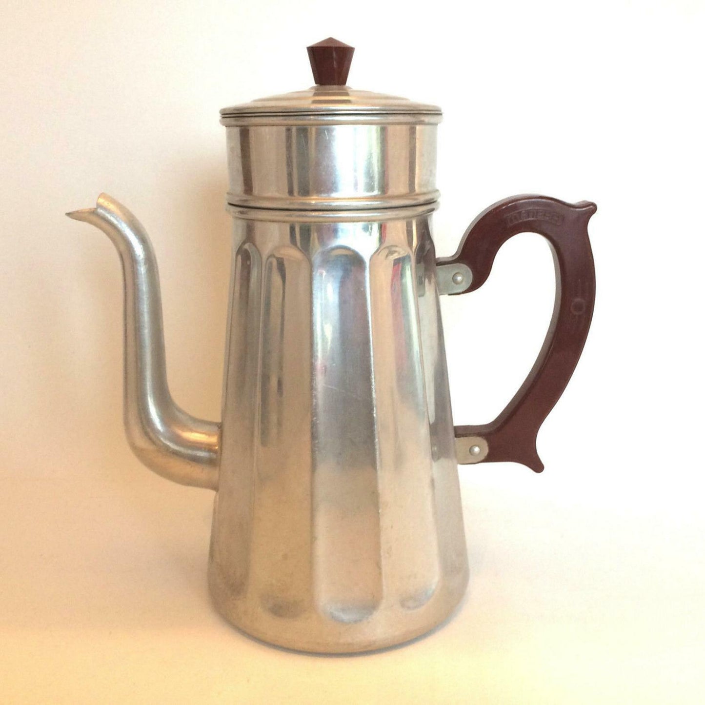 ALU Aufbrüher Bakelitgriff Kaffeekocher Kaffeemaschine Kaffekanne MENESA