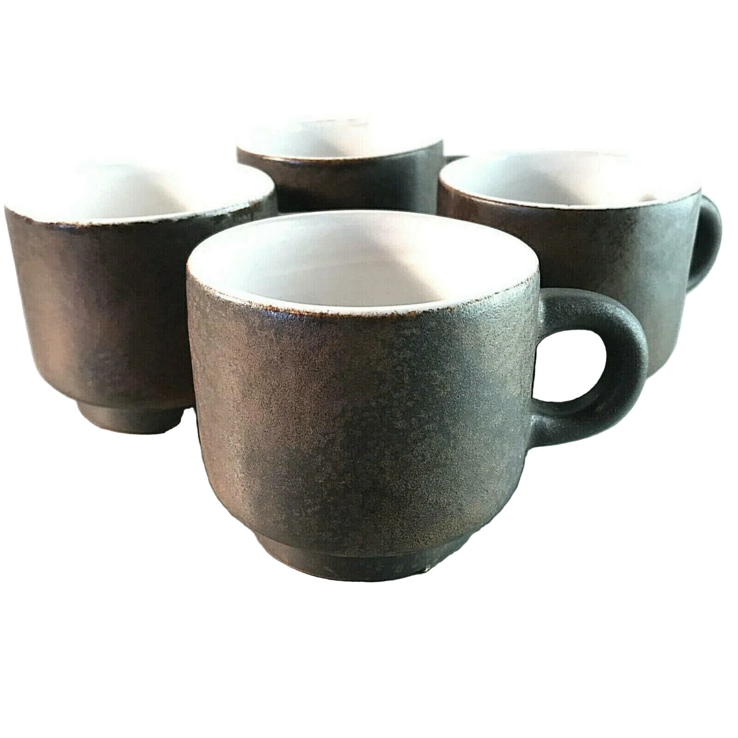 Fritz van Daalen Tassen Keramik 5er Set BRAUN H 8 cm signiert Tasse
