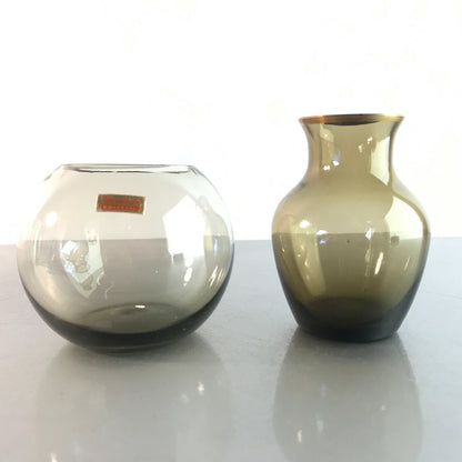Vintage Vase Rauchglas mini 6 / 7,5  cm 50er 60er MID CENTURY Glas 