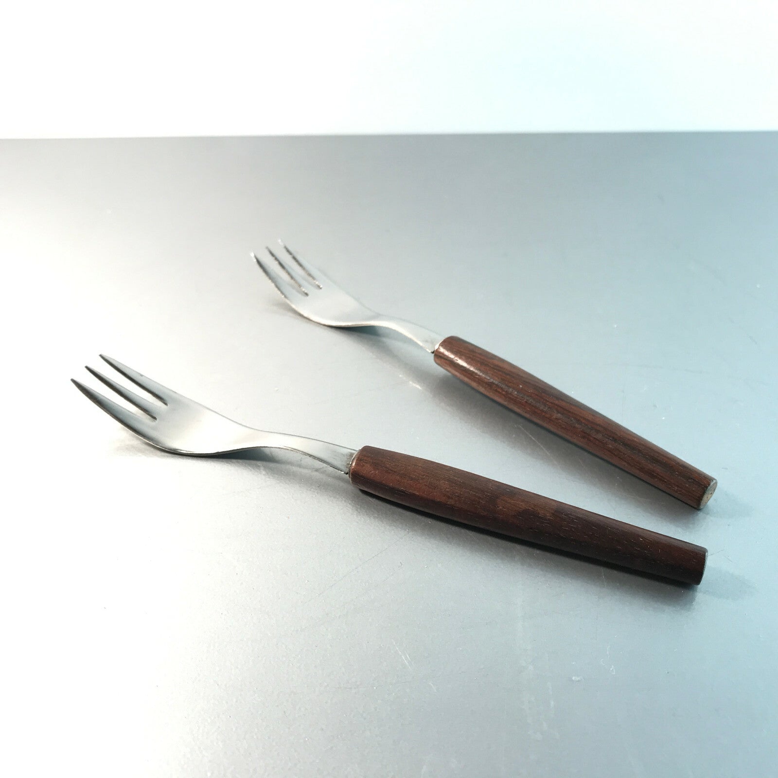 Holz Teak MID Century Gabeln 2er Set L 17 cm Besteck