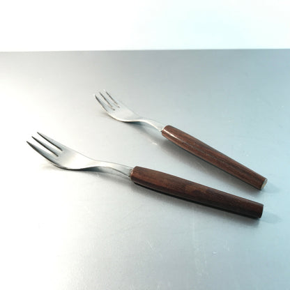 Holz Teak MID Century Gabeln 2er Set L 17 cm Besteck