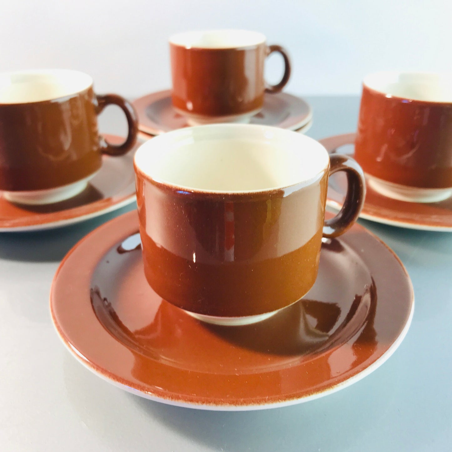 Espressotassen BRAUN Tassen 4 er Set stapelbar Vintage 60er