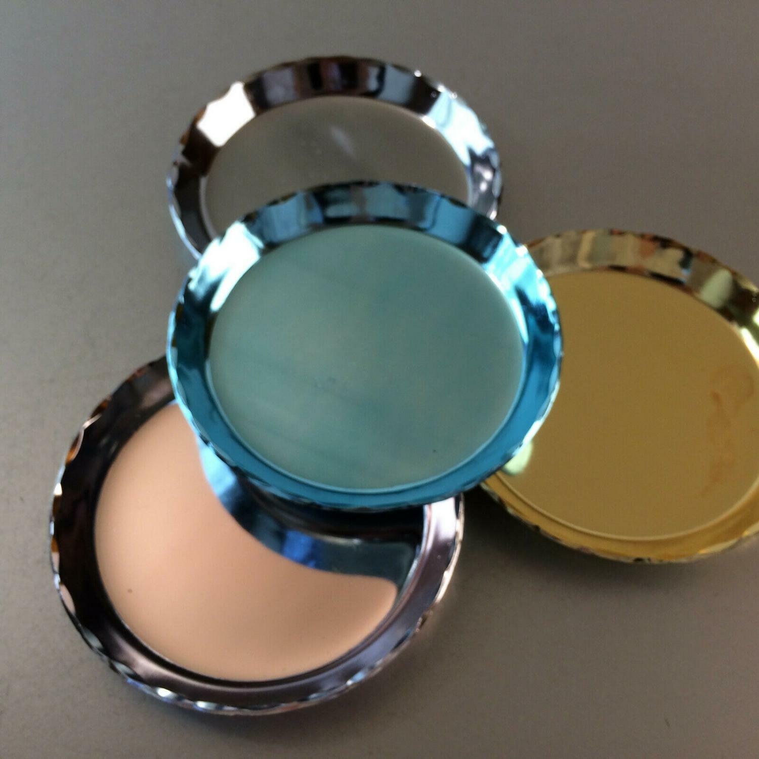 4er Set Untersetzer Gläser 50er 60er Alu Metall Blech 12 cm Teller pastell