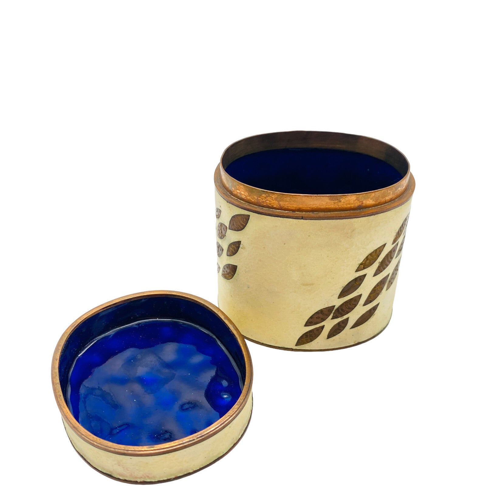 Käthe RUCKENBROD Emaille Deckeldose Dose 50er Stegemaille Cloisonne (sign.)