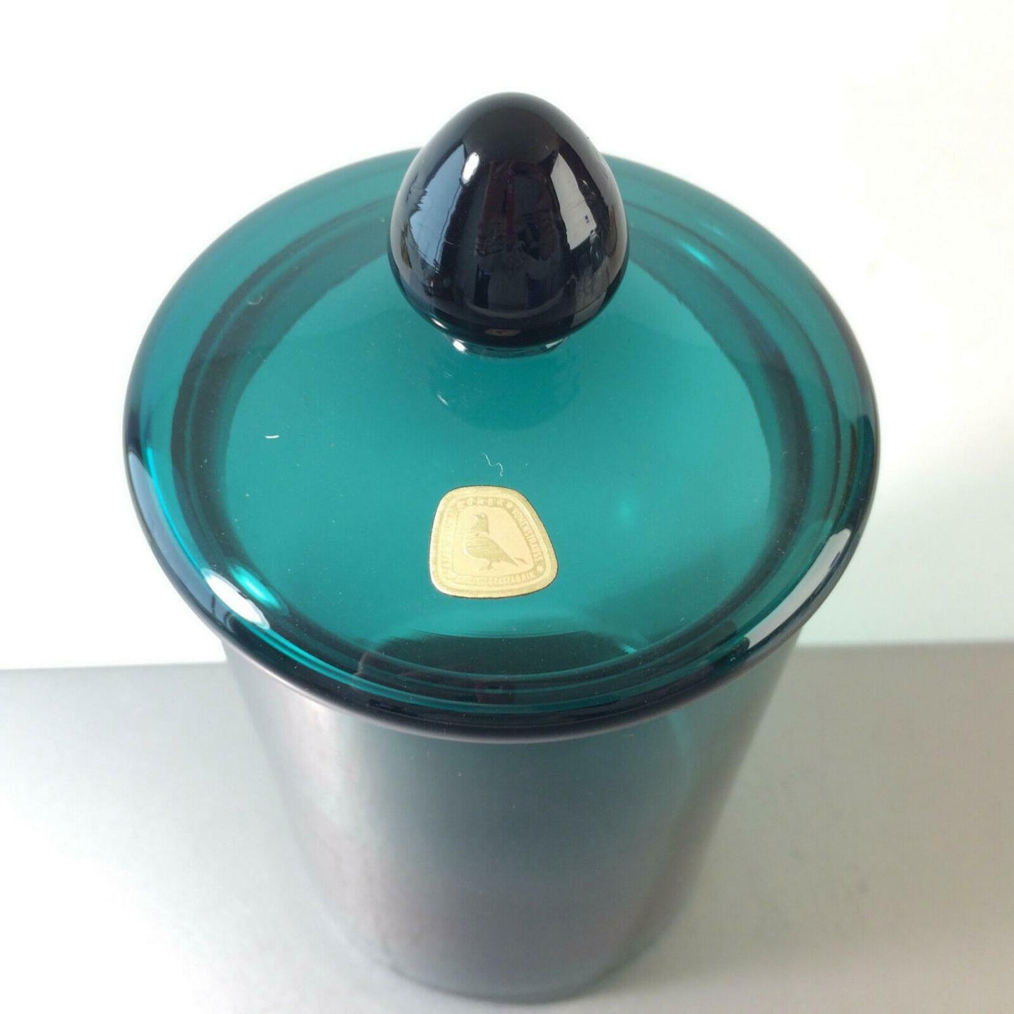 TAUBE & Füger Dose 50er 60er GLAS Glasdeckel Deckeldose H 16,5 cm