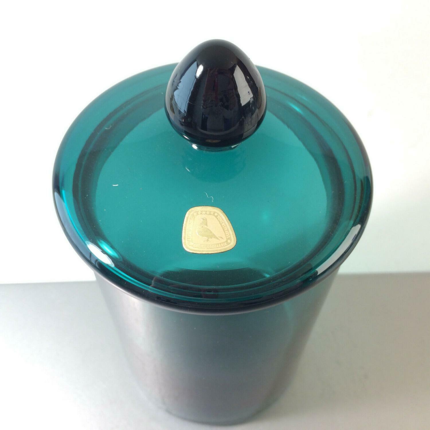 TAUBE & Füger Dose 50er 60er GLAS Glasdeckel Deckeldose H 16,5 cm