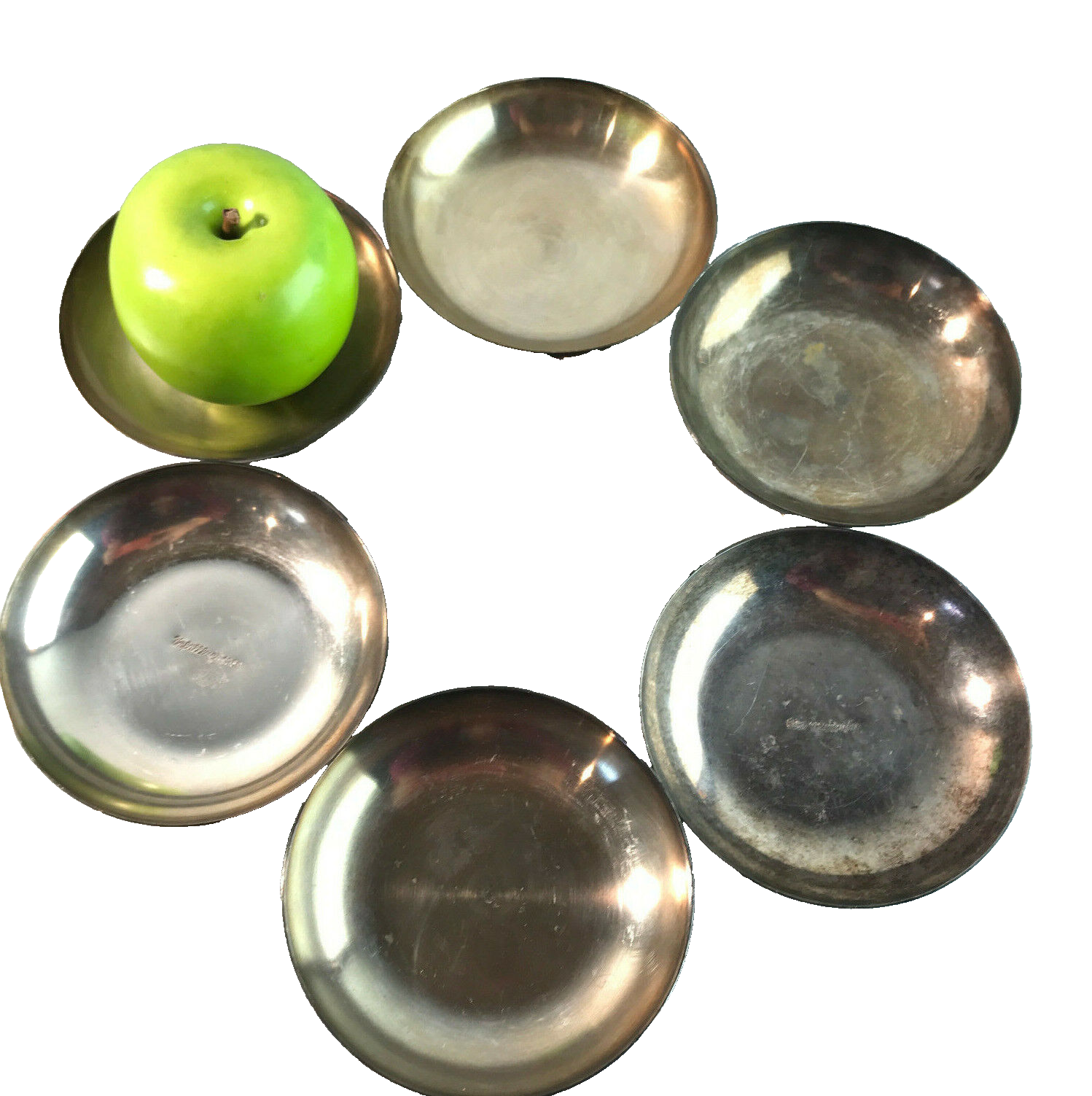 Schälchen versilbert Schale Eisbecher 11 cm 60er 70er 6er Set UNFALLFREI