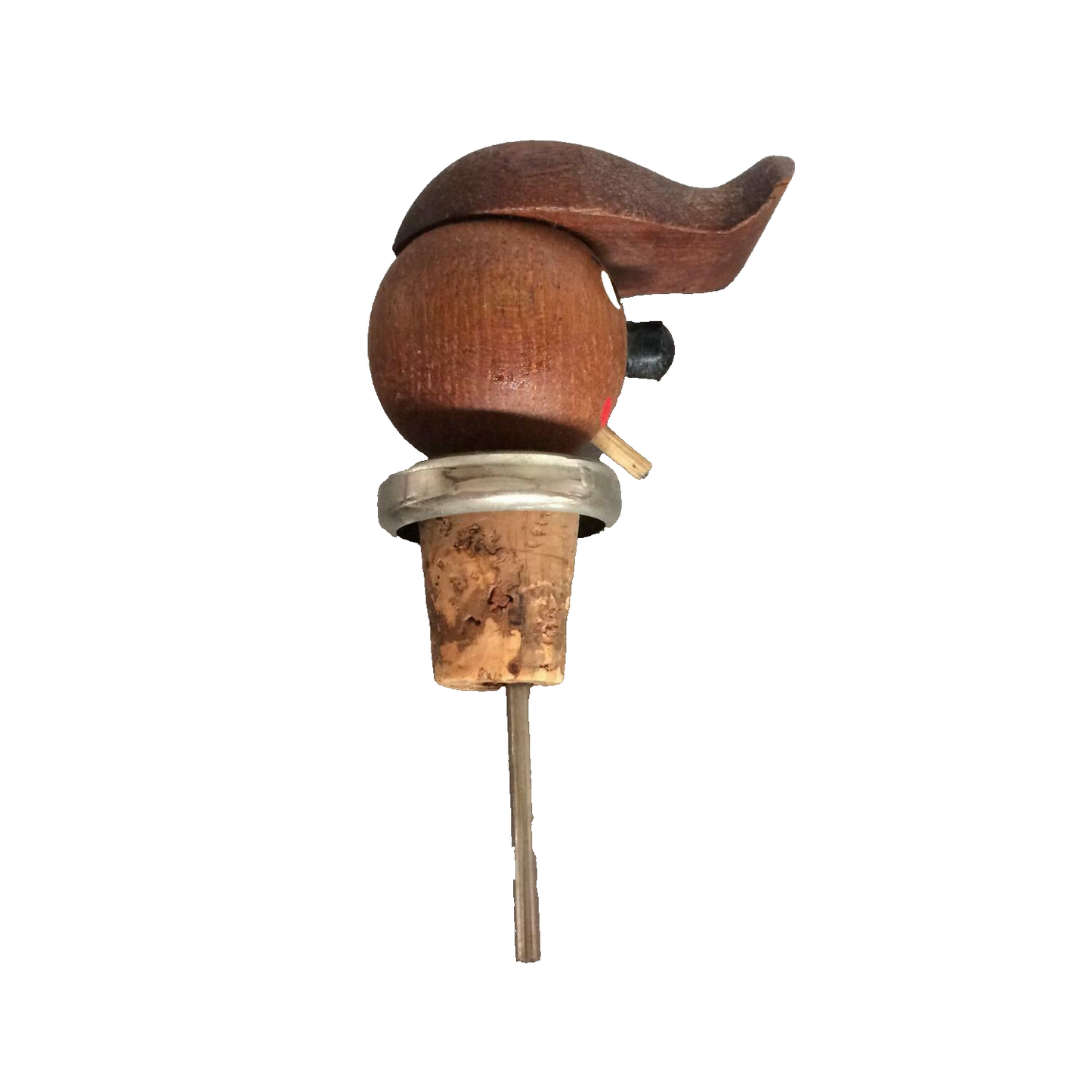 Ausgießer Dosierer Schnaps 50er 60er MID CENTURY Holz mit Deckel & Kork