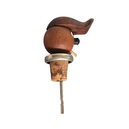 Ausgießer Dosierer Schnaps 50er 60er MID CENTURY Holz mit Deckel & Kork