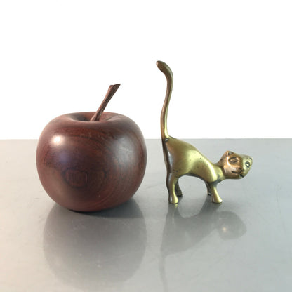 Vintage Katze Messing 50er 60er MID CENTURY H 9,4  cm Figur Tierfigur