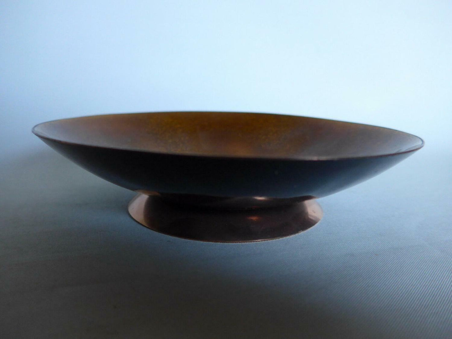 KUPFER Emaille 50er 60er MID CENTURY emailliert braun