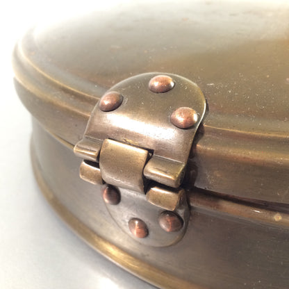 MID CENTURY Messing 50er 60er Dose Deckeldose 24 cm