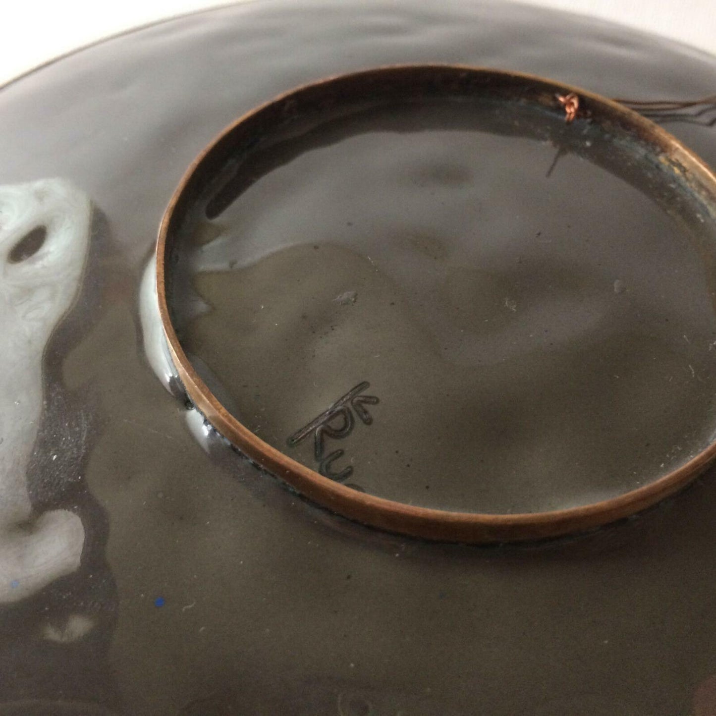 Käthe RUCKENBROD (sig.) Teller Emaille 50er 60er Stegemaille Cloisonne