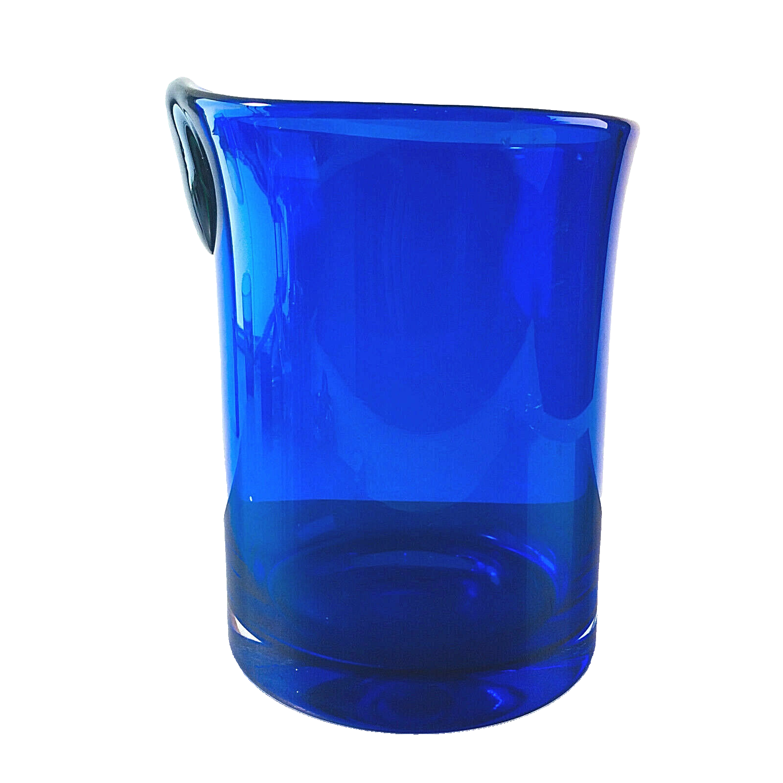 Glas Eiswürfeleimer Eiseimer blau 50er 60er 18 cm Vintage Flaschenkühler