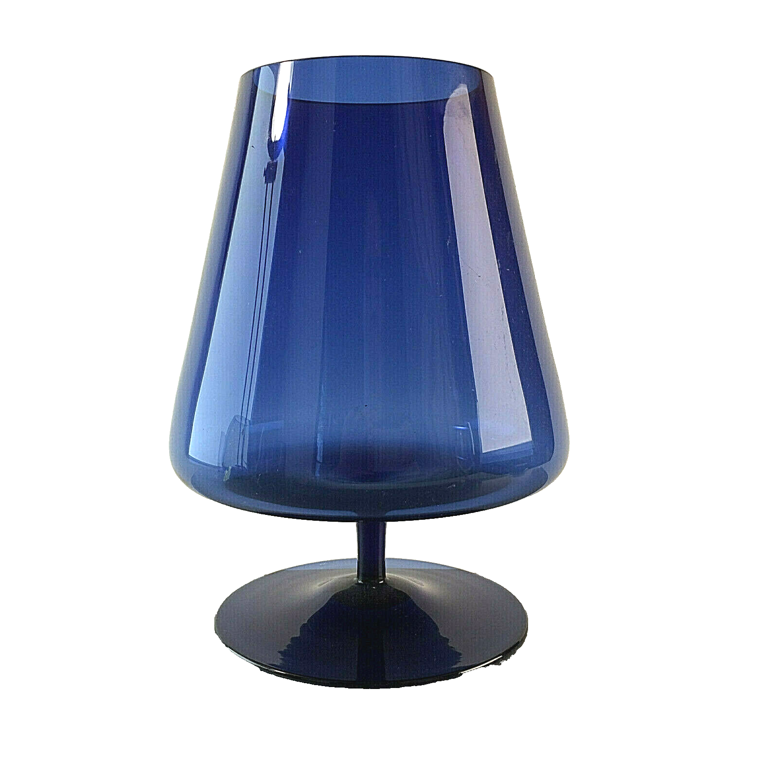 Vintage Vase blau 50er 60er 20,8 cm MID CENTURY Pokal Cognacschwenker 