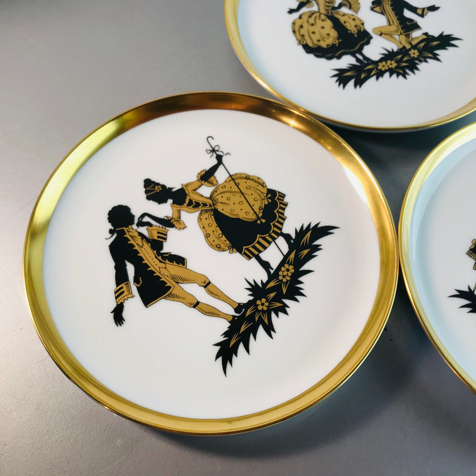 FÜRSTENBERG Porzellan Teller Untersetzer Goldrand Rokoko Vintage