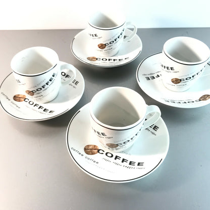 nana Espressotassne Tasse  mit Untertasse  bedruckt mit Bohnen