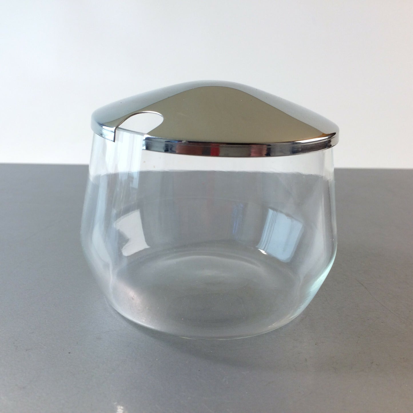 QUIST 60er 70er 6er Deckeldose Dose H 7 cm Edelstahl Glas
