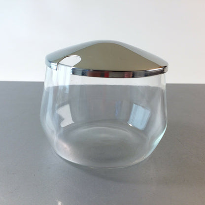 QUIST 60er 70er 6er Deckeldose Dose H 7 cm Edelstahl Glas